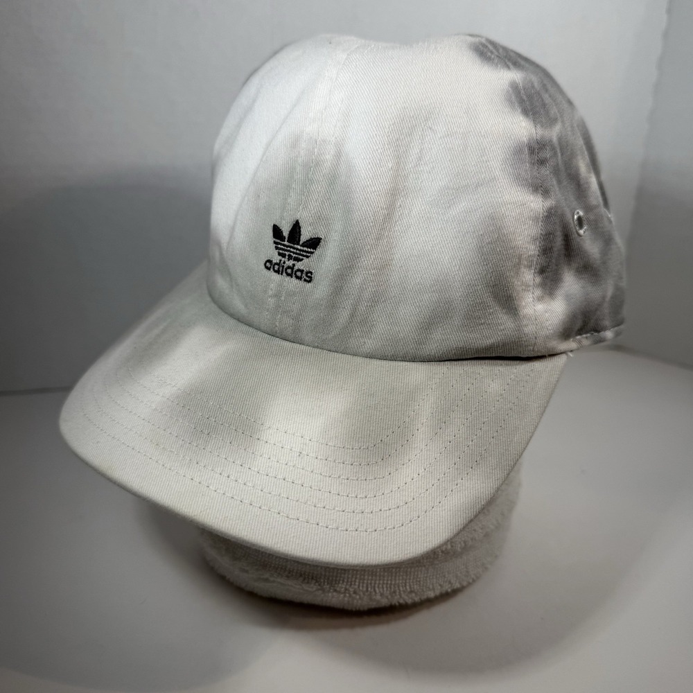 Women's Adidas Relaxed StrapBack Trefoil Style Hat Cap Gray Tye Dye White Stripe